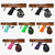 MAKO 2.0 AR15 speargun frame in multiple handle colors including black, turquoise, green, orange, pink, and purple with various reel options