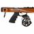 MAKO 2.0 speargun with wooden stock, black grip, and mechanical reel, angled side view