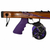 MAKO 2.0 AR15 speargun with purple grip, wooden barrel, and black reel mounted on side, angled view
