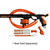 MAKO Titan Elite speargun with orange high-performance reel line, grip handles, and accessories laid out flat on white background