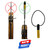 MAKO Slip tip Keepers spearfishing floats in red and green with black loop keeper, overhead view