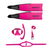 MAKO Pink Freediver 1 package with hot pink fins, snorkel, mask, and interchangeable polymer blades displayed on white background