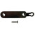 Black MAKO ballast cover with mounting holes and line anchor, displayed with stainless steel screw