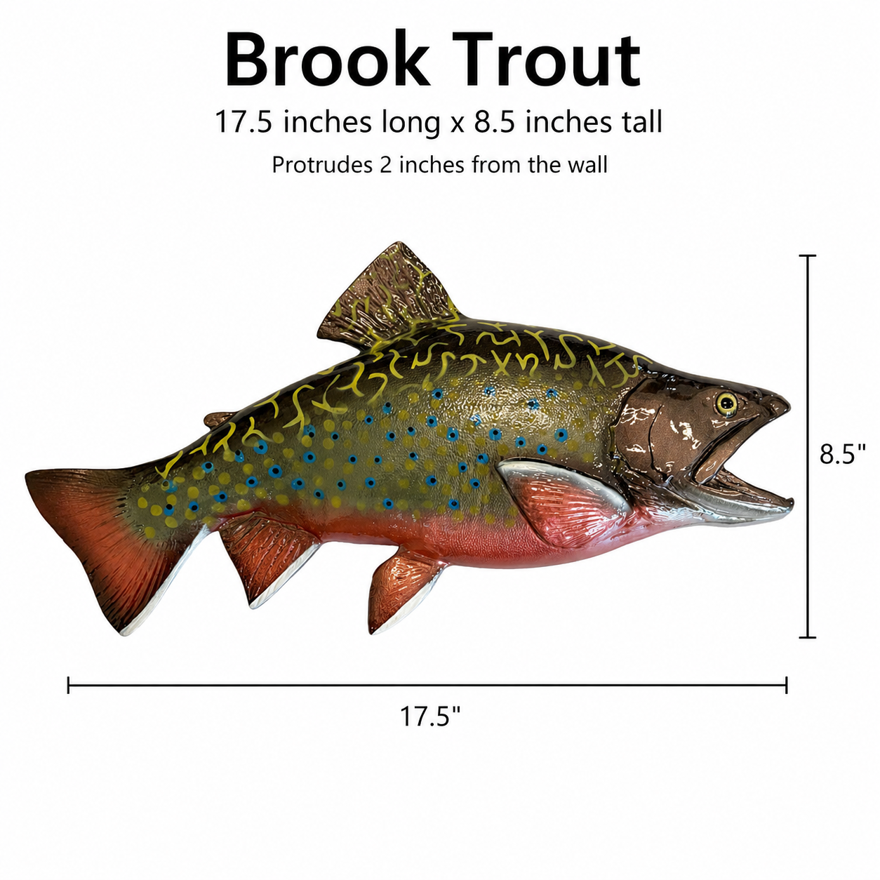MAKO Brook Trout Half Sided Fiberglass Fish Mount