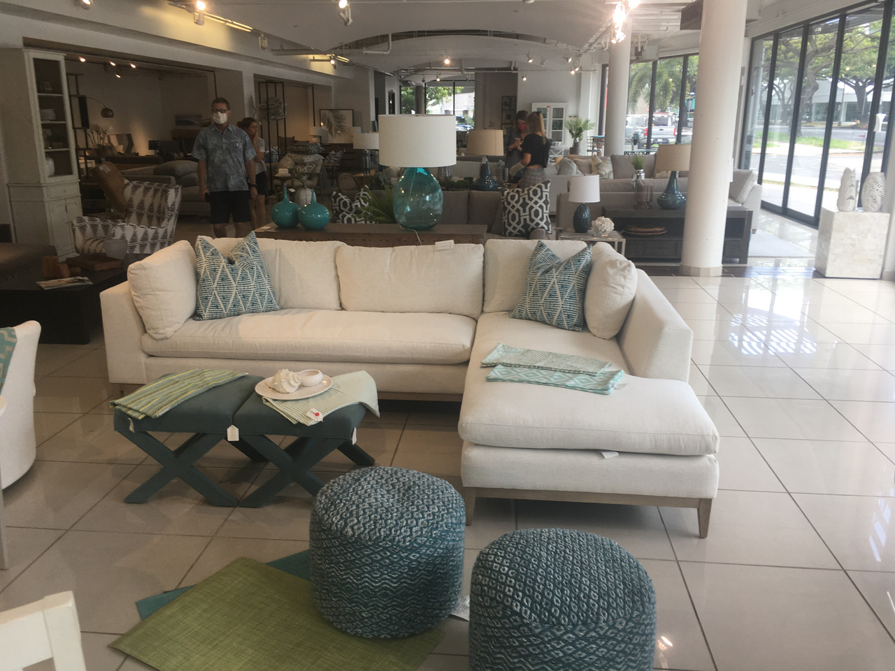 Wailea Raf Sectional Nomad Snow Fabric With A Light Leg Pacific Home