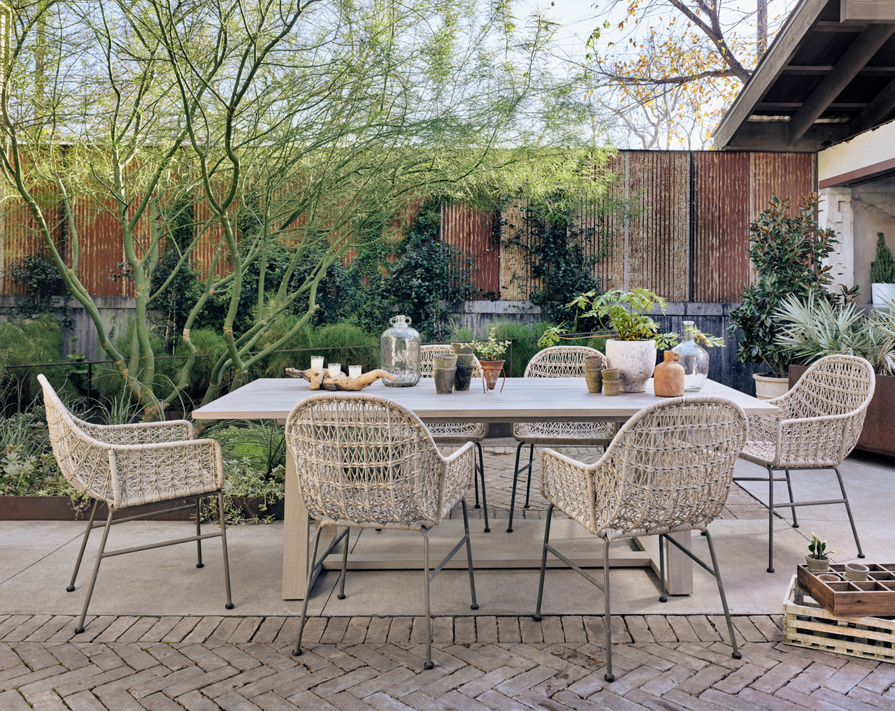 woven outdoor dining chair with cushion - Pacific Home Online