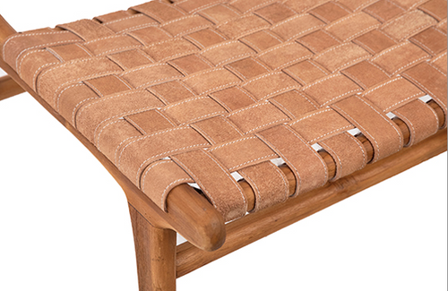 solano teak and leather dining chair set of 6 30% off! - Pacific