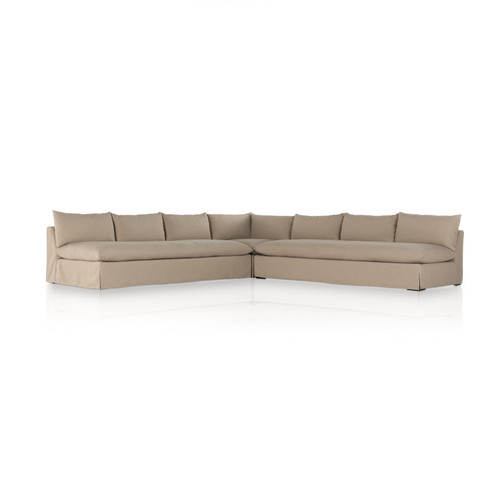 henry slipcovered armless sectional-134"