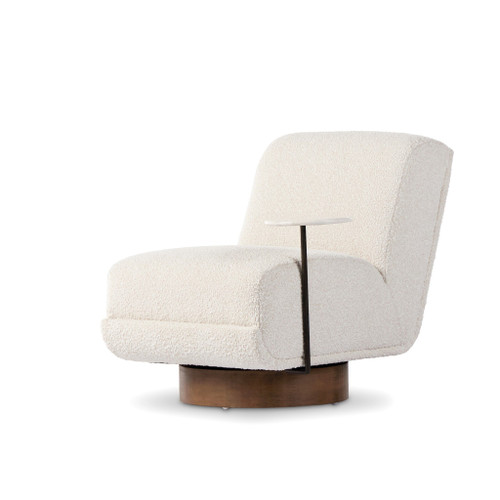 wynn swivel chair with white marble side table