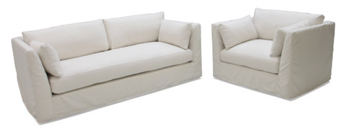 wailupe slipcovered sofa and matching chair and 1/2  wailupe slipcovered sofa and matching chair and 1/2