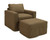 Manoa 37" Swivel Chair and 36" Ottoman- washable denim in dust storm