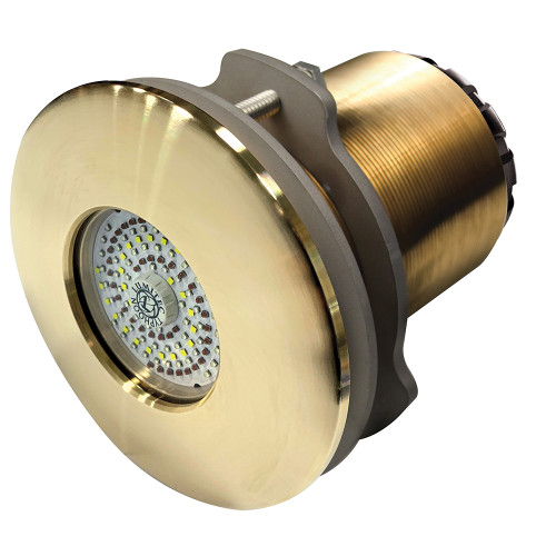 Lumitec SeaBlaze Typhoon Underwater Light - Bronze Thru-Hull LED Light - White\/Blue - Flush Mount [101450]