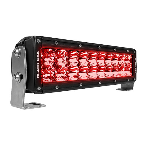 Black Oak Double Row Combo Red Predator Hunting 10" Light Bar - Black [10R-D3OS]