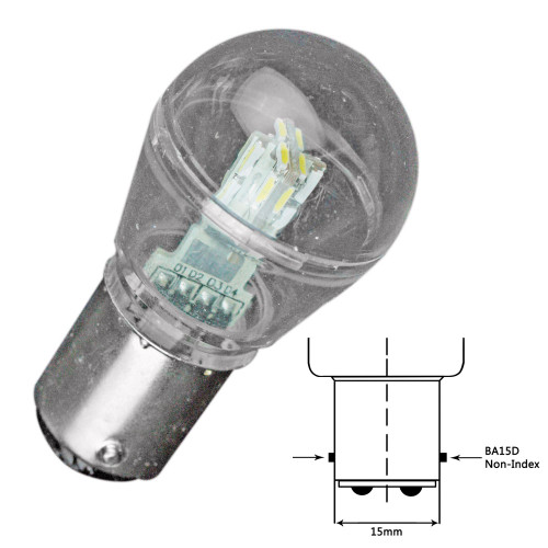 Lunasea Bayonet LED Bulb BA15D - 10-30VDC\/1W\/105 Lumens - Cool White [LLB-26FC-21-00]