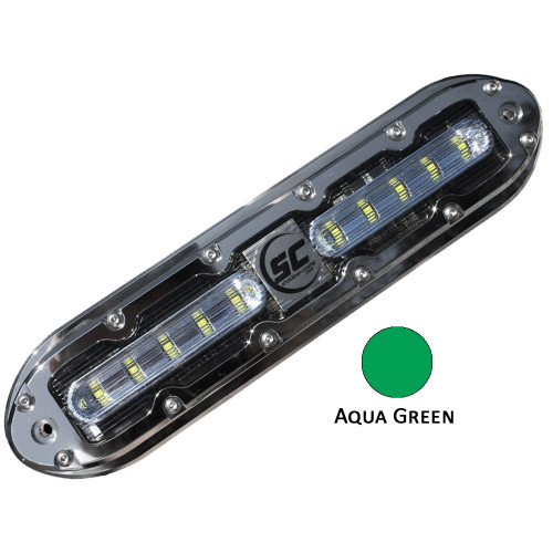 Shadow-Caster SCM-10 LED Underwater Light w\/20' Cable - 316 SS Housing - Aqua Green [SCM-10-AG-20]