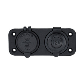 Bluewater Dual USB\/USB-C 12V Combo Receptacle w\/Plate [3000-4011&91;