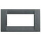 Square, Slate Grey, 4 Modules, Cover Plates (Die-Cast Metal)