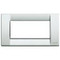 Square, Matte Silver, 4 Modules, Cover Plates (Die-Cast Metal)