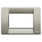 Square, Matte Titanium, 3 Modules, Cover Plates (Die-Cast Metal)