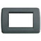 Round, Slate Grey, 3 Modules, Cover Plates (Die-Cast Metal)