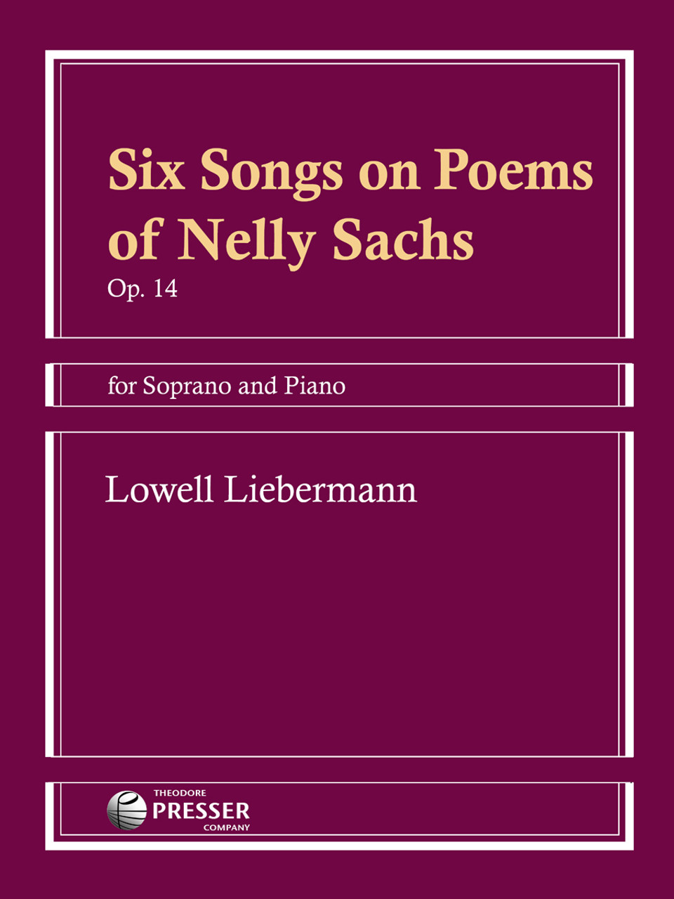 Liebermann, Six Songs On Poems Of Nelly Sachs [CF:111-40227]