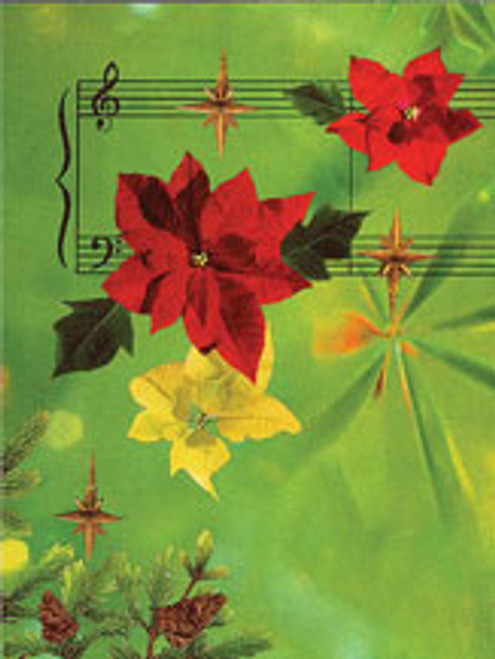 Greeting Cards: Poinsettias with Staff (Pack of 12) [Alf:44-4441PK]