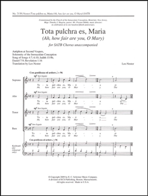 Nestor, Tota pulchra es, Maria (Ah, how fair are you, O Mary) [ECS:7158]