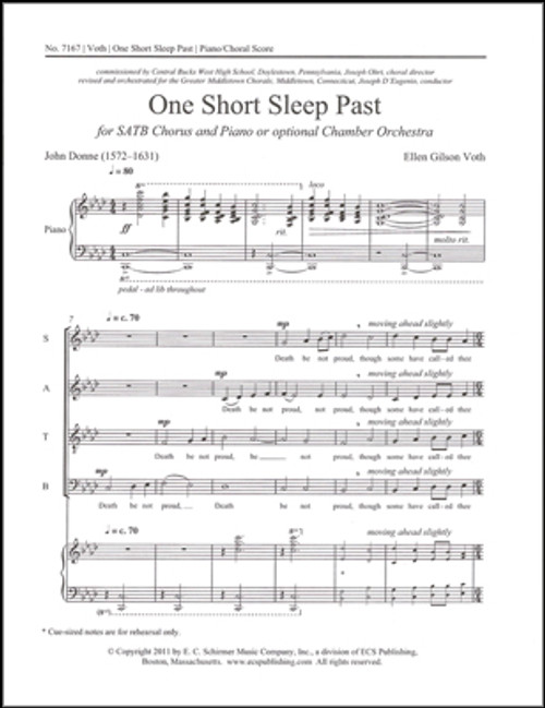 Voth, One Short Sleep Past (Piano/choral score) [ECS:7167]