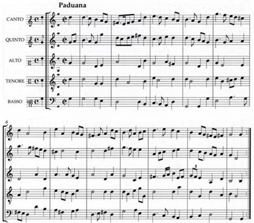 Paduana and Gagliarda (Christian Hildebrand,1609) - 5 scores [Mag:EML0249]