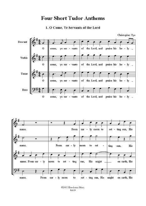 Four Short Tudor Anthems (Tye, Tallis, Ford and Mudd) -ScP [Mag:HARA159]
