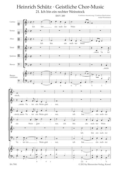 Ich bin ein rechter Weinstock SWV 389 [Bar:BA7981]