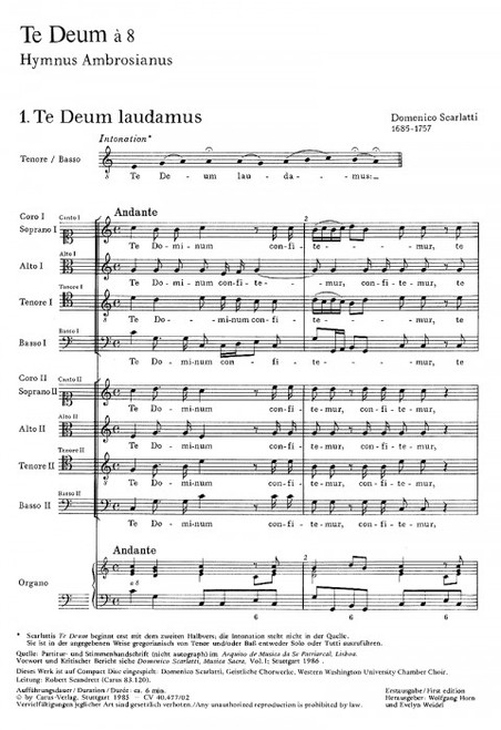 Scarlatti, Te Deum A 8 [CF:912-01840]