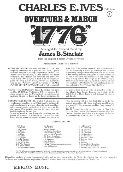 Overture & March "1776" [CF:145-40014F]