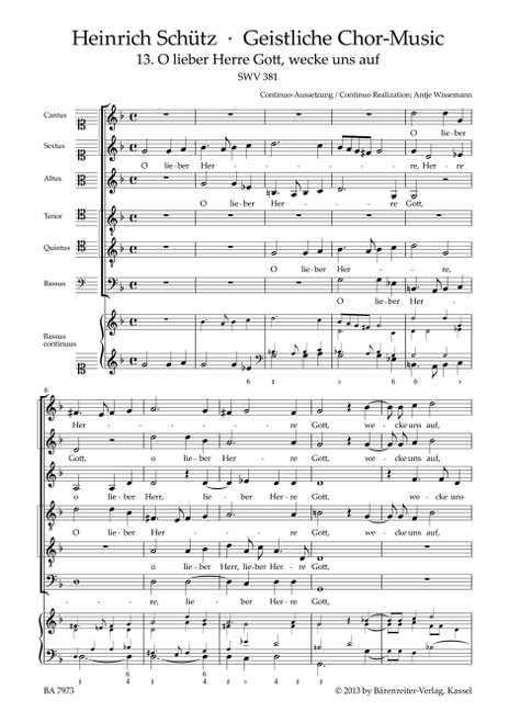 O lieber Herre Gott, wecke uns auf SWV 381 [Bar:BA7973]