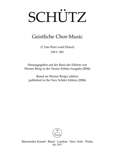 Das Wort ward Fleisch SWV 385 [Bar:BA7977]