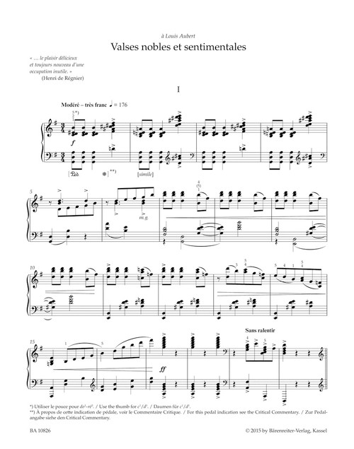 Valses nobles et sentimentales for Piano [Bar:BA10826]