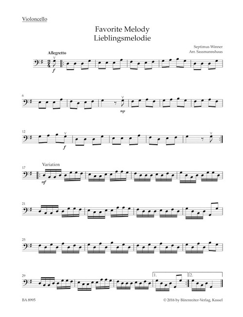 Cello Recital Album, Volume 2 [Bar:BA8995]