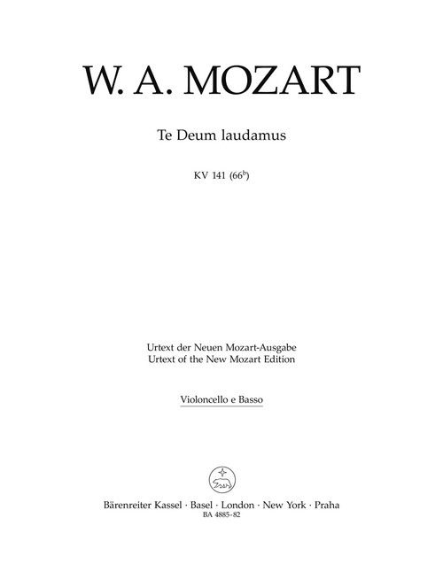 Te Deum laudamus K. 141 (66b) [Bar:BA4885-82]