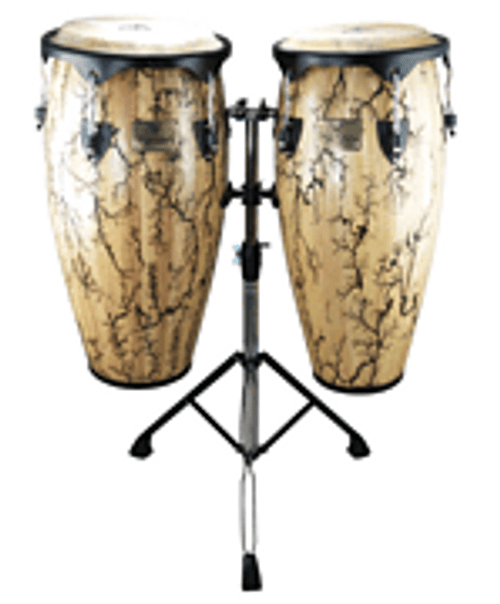 10 inch. & 11 inch. Supremo Select Series Congas - Willow Finish with Double Stand [HL:266869]