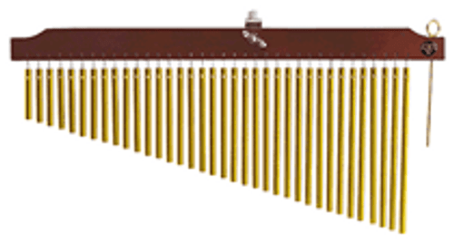 36 Gold Chimes with Brown Finish Wood Bar [HL:755646]