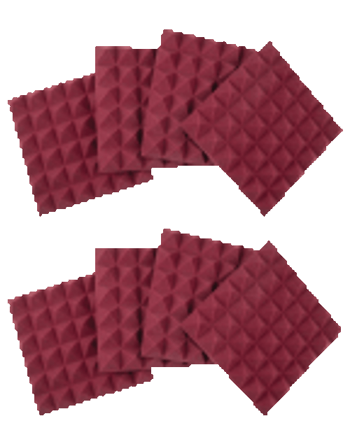Eight Pack of 2 inch.-Thick Acoustic Foam Pyramid Panels 12 inch.x12 inch. [HL:3726022]
