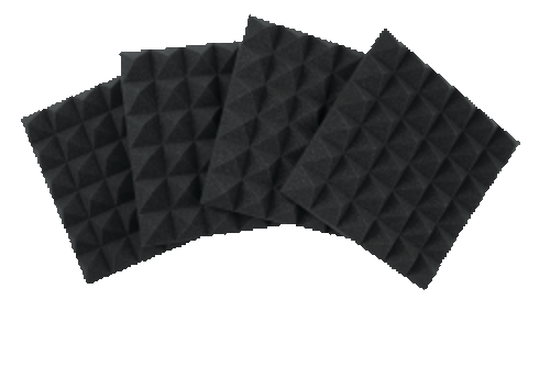 Four Pack of 2 inch.-Thick Acoustic Foam Pyramid Panels 12 inch.x12 inch. [HL:3726024]