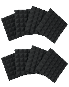 Eight Pack of 2 inch.-Thick Acoustic Foam Pyramid Panels 12 inch.x12 inch. [HL:3726025]