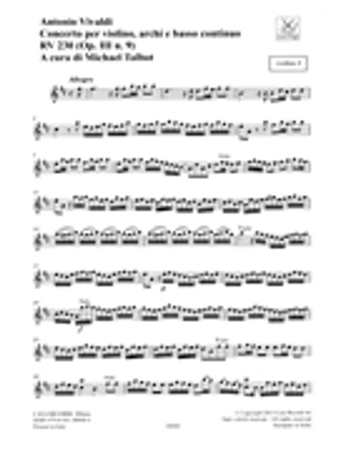 Concerto D Major, RV 230, Op. III, No. 9 [HL:50600134]