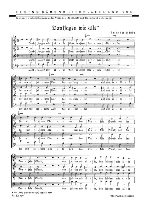 Danksagen wir alle Gott SWV 425 [Bar:BA996]
