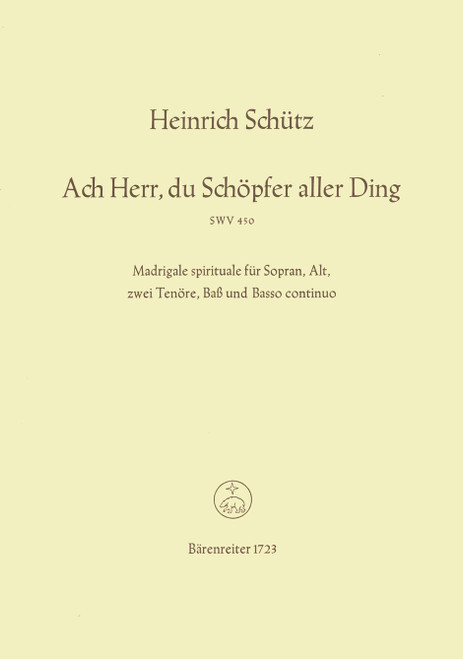 Ach Herr, du Schöpfer aller Ding SWV 450 [Bar:BA1723]