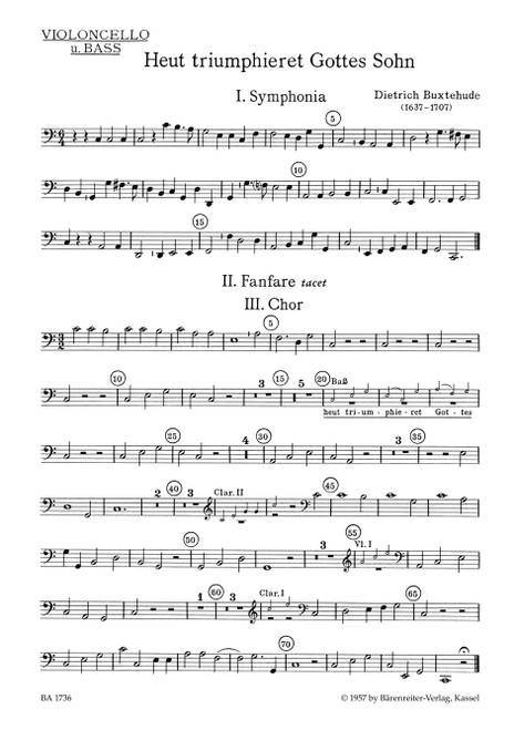 Heut triumphieret Gottes Sohn BuxWV 43 [Bar:BA1736-82]