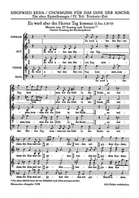 Es wird aber des Herren Tag kommen [Bar:BA2358]