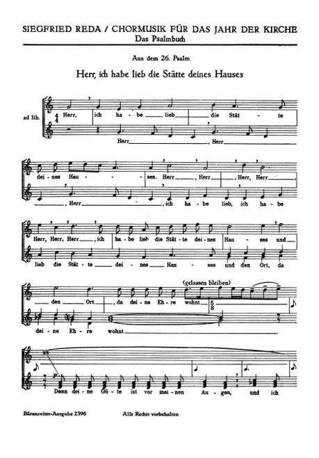 Zwei Psalmen für gemischten Chor [Bar:BA2396]