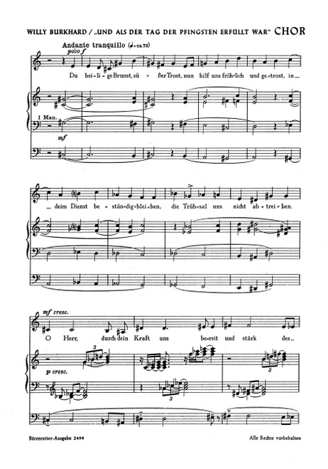 Und als der Tag der Pfingsten erfüllt war op. 84 (1950) [Bar:BA2499-91]